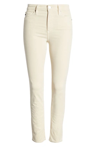 Ag Mari High Waist Slim Ankle Straight Leg Jeans In White Cream