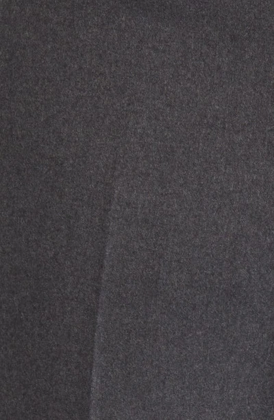 Zanella Parker Flat Front Stretch Wool Flannel Trousers In Dark Grey