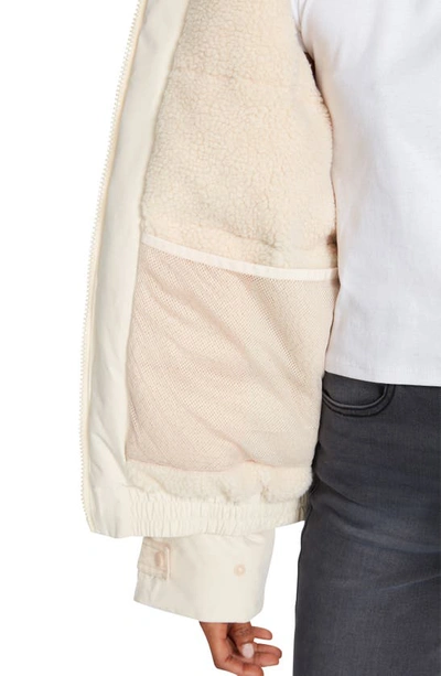 Shop Volcom Blowson 5k Faux Shearling Lined Jacket In Sand