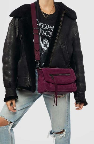 Shop Aimee Kestenberg Bandit Crossbody Bag In Berry Suede