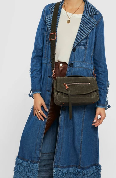 Shop Aimee Kestenberg Bandit Crossbody Bag In Forest Suede