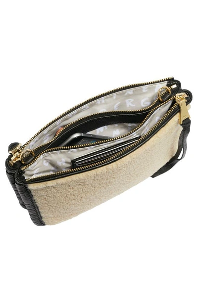 Shop Aimee Kestenberg Famous Double Zip Leather Crossbody Bag In Shearling