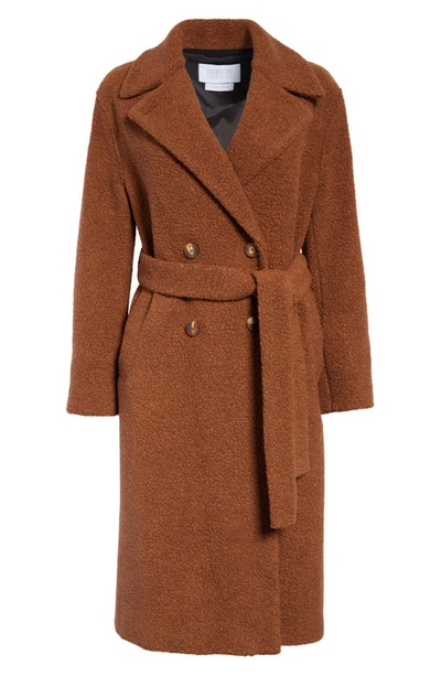 HARRIS WHARF LONDON DOUBLE BREASTED LONG TEDDY COAT 