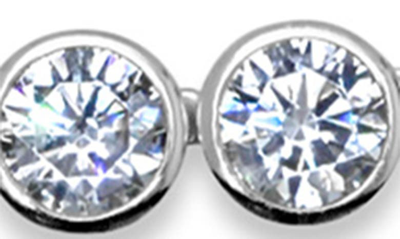 Crislu Graduated Bezel Necklace In Platinum