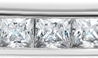 Shop Crislu Princess Cut Cubic Zirconia Channel Cuff Bracelet In Platinum