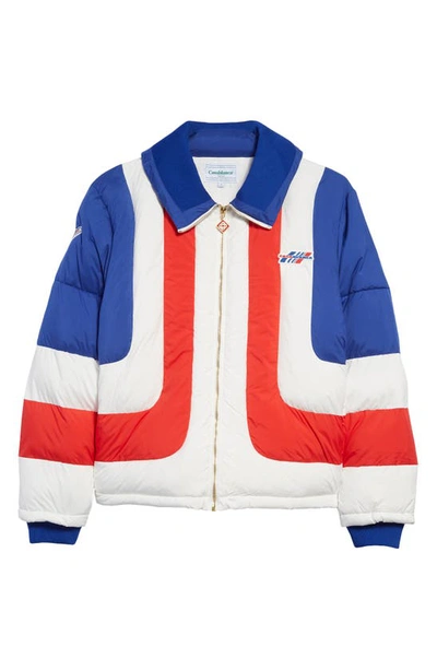 Shop Casablanca Air Puffer Jacket In Red / White / Blue