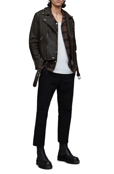 Allsaints Torren Leather Biker Jacket In Brown | ModeSens
