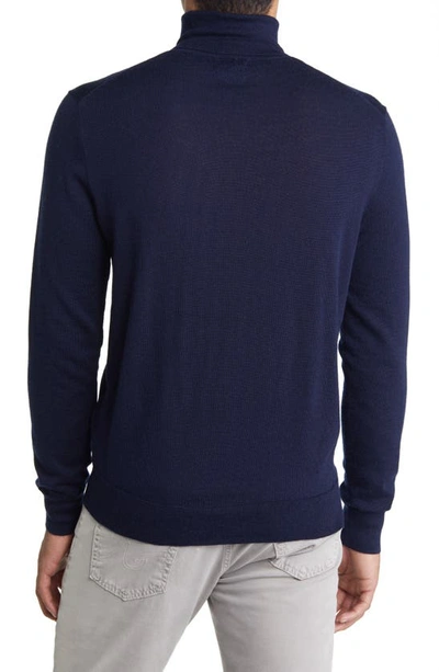 Shop Polo Ralph Lauren Merino Wool Turtleneck Sweater In Hunter Navy