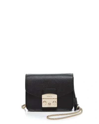 Shop Furla Metropolis Mini Crossbody In Onyx Black