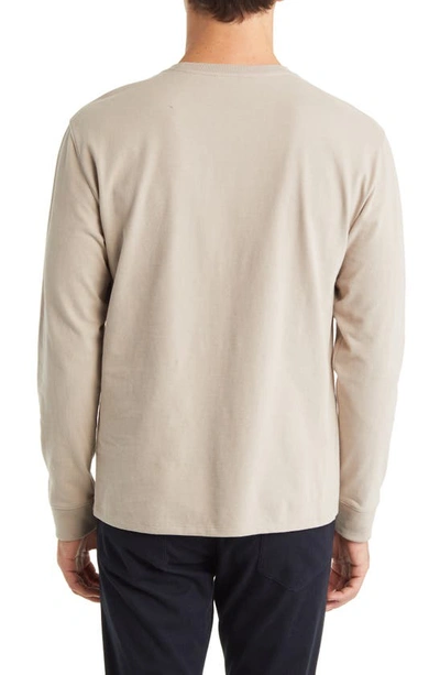 Shop Vince Long Sleeve Sueded Jersey Top In Stucco