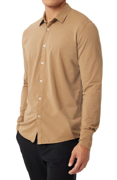 Shop Good Man Brand Flex Pro Lite On-point Button-up Shirt In Brown