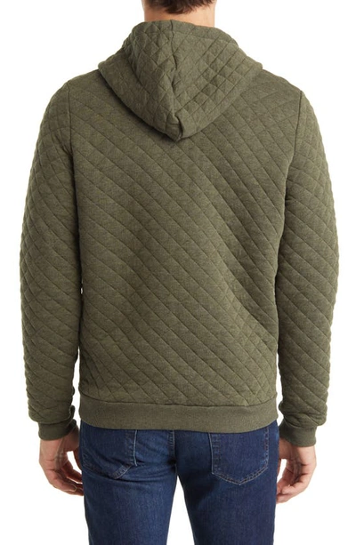 Shop Marine Layer Corbet Quilted Full Zip Hoodie In Olive Heather