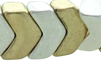 Olivia Welles Mya Chevron Bracelet In Worn Gold / Silver