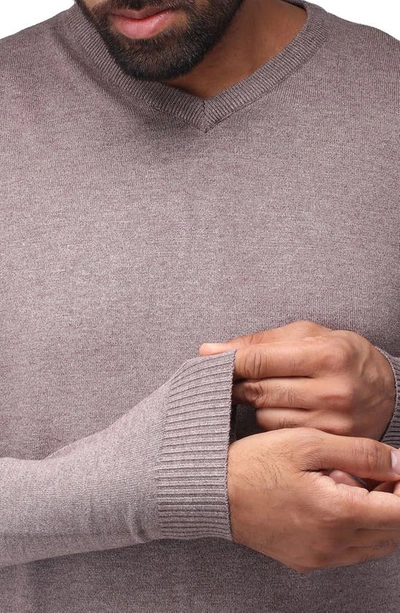 X-ray V-neck Rib Knit Sweater In Concrete