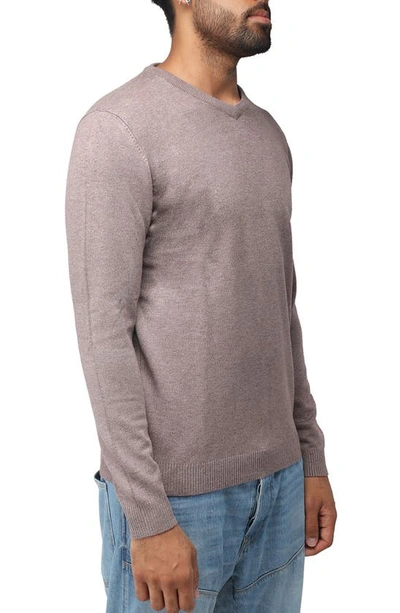 X-ray V-neck Rib Knit Sweater In Concrete