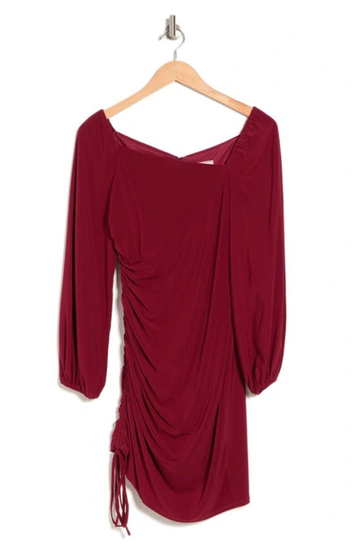 Shop Bcbgeneration Ruched Long Sleeve Bodycon Dress In Brick Red