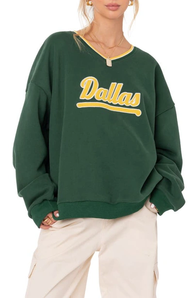Shop Edikted Dallas Sweatshirt In Green
