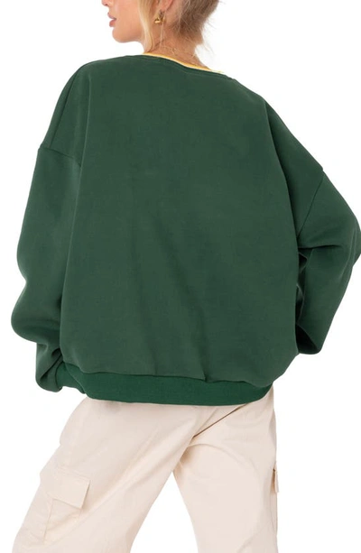 Shop Edikted Dallas Sweatshirt In Green