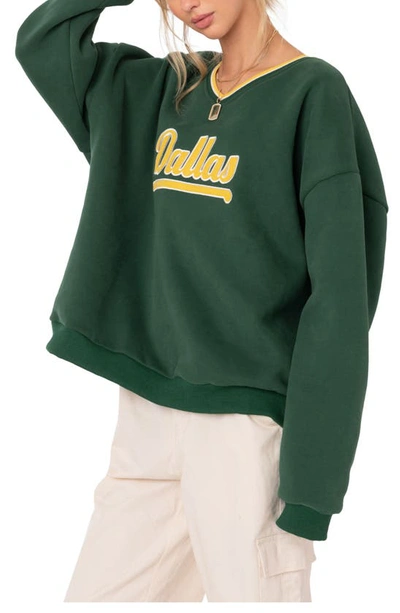 Shop Edikted Dallas Sweatshirt In Green