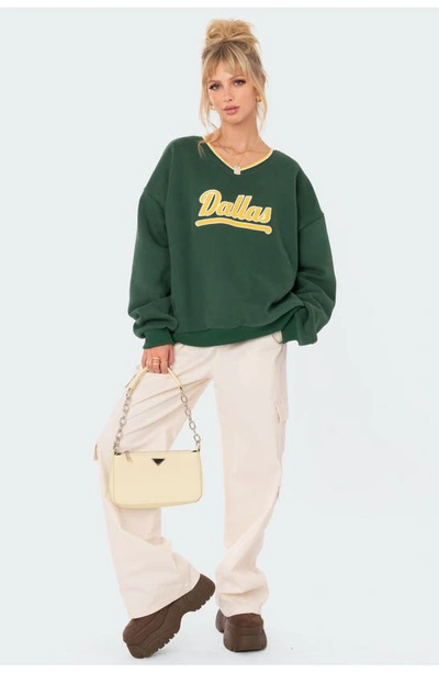 Shop Edikted Dallas Sweatshirt In Green