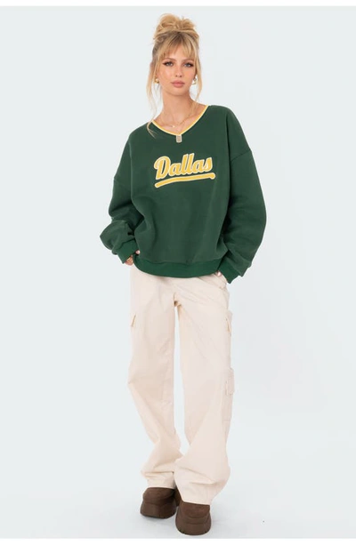 Shop Edikted Dallas Sweatshirt In Green