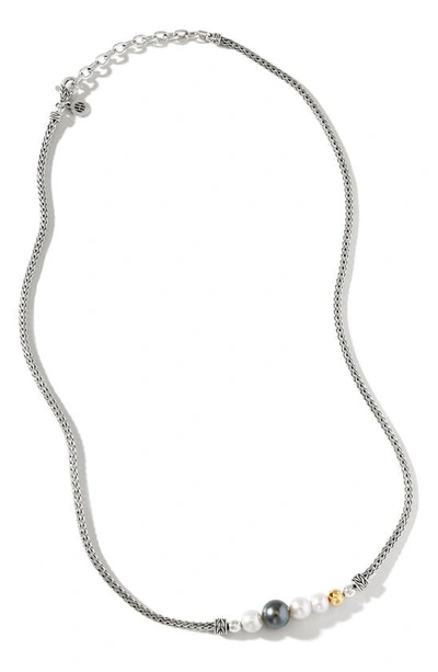 Shop John Hardy Chain Classic Beaded Necklace In Silver