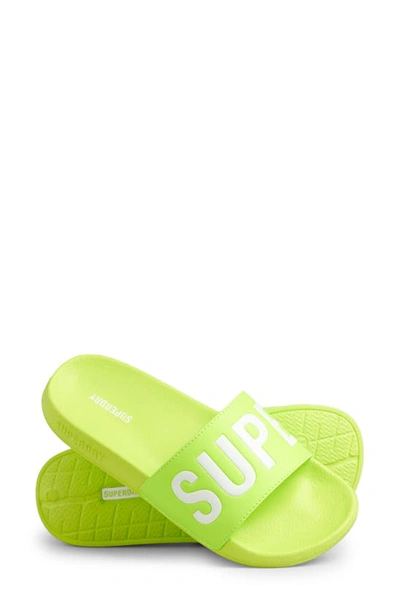 Superdry Code Core Pool Slide In Lime/ Optic | ModeSens