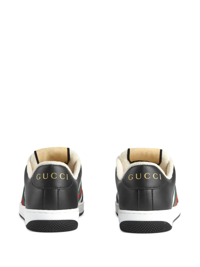 Shop Gucci Screener Lace-up Sneakers In Black