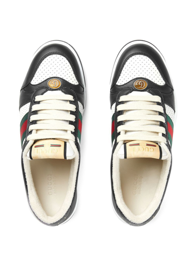 Shop Gucci Screener Lace-up Sneakers In Black