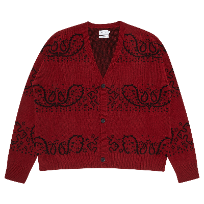 Pre-owned Rhude Bandana Knit Cardigan 'red/black'