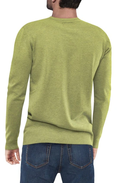 X-ray Men's Basic V-neck Pullover Midweight Sweater In Heather Lime