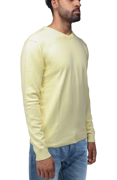 Shop X-ray Xray V-neck Rib Knit Sweater In Banana