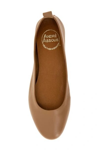 Andre Assous Nieve Featherweight Demi Wedge Flat In Camel