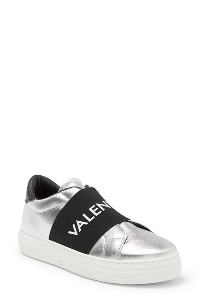 Maya Leather Sneaker In Silver