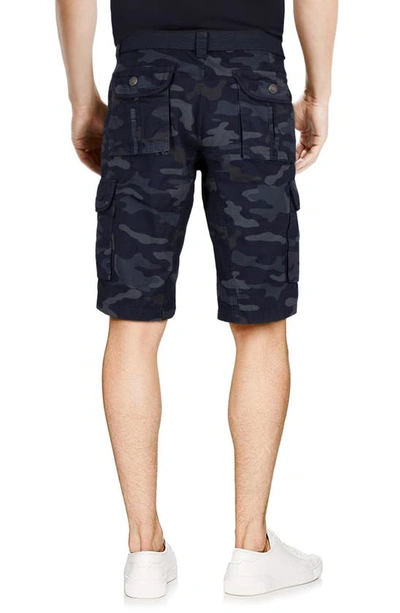X-ray Belted Twill Trim Cargo Shorts In Navy Camo