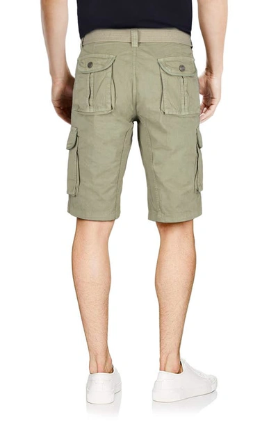 X-ray Belted Twill Trim Cargo Shorts In Stone