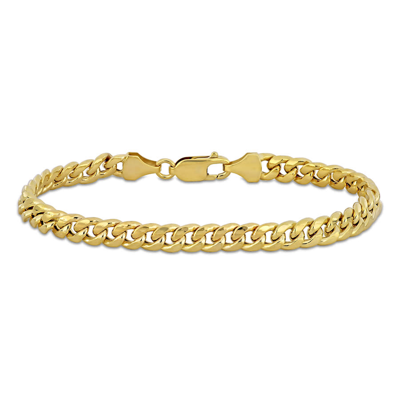 Shop Amour 6.15mm Miami Cuban Link Chain Bracelet In 10k Yellow Gold