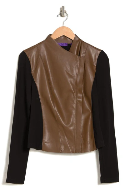 Shop Patrizia Luca Asymmetrical Zip Jacket In Brown
