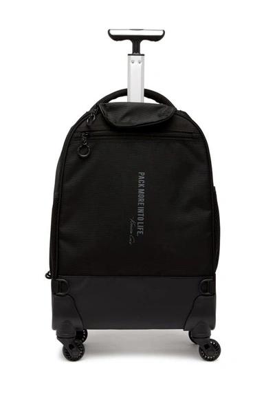 Reaction Kenneth Cole 1680d Poly 4 Wheel Roller Backpack In Black