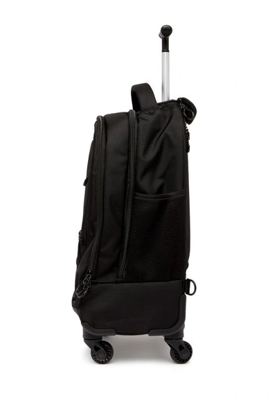 Reaction Kenneth Cole 1680d Poly 4 Wheel Roller Backpack In Black