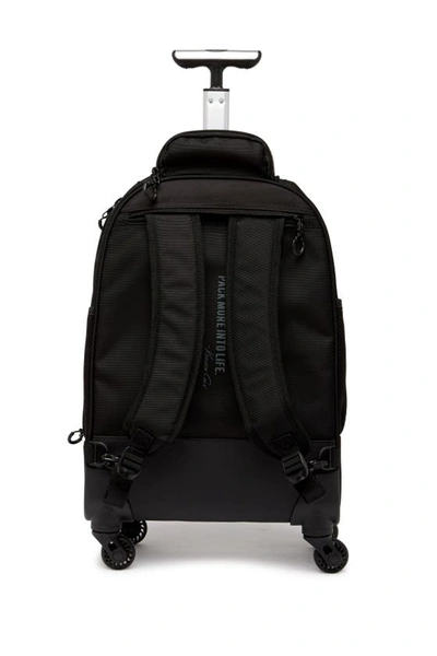 Reaction Kenneth Cole 1680d Poly 4 Wheel Roller Backpack In Black