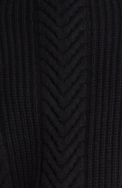 Shop Paige Lorilee Cold Shoulder Turtleneck Wool Blend Sweater In Black
