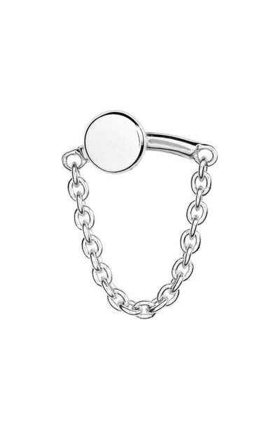 Maria Tash Single Chain Drape Stud Earring In White Gold