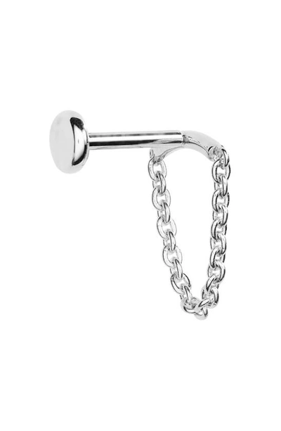 Maria Tash Single Chain Drape Stud Earring In White Gold