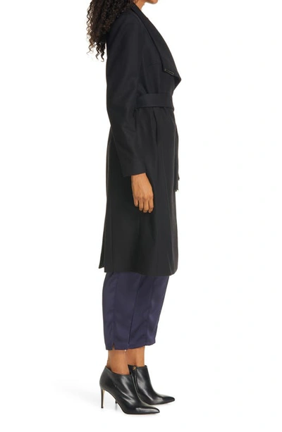 Shop Ted Baker Rose Wool & Cashmere Blend Wrap Coat In Black