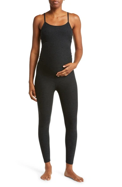 Shop Beyond Yoga Space Dye Maternity Jumpsuit In Darkest Night