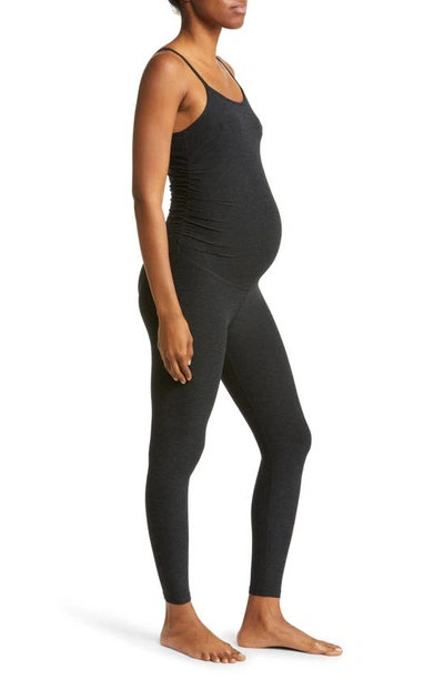 Shop Beyond Yoga Space Dye Maternity Jumpsuit In Darkest Night