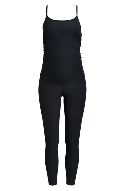 Shop Beyond Yoga Space Dye Maternity Jumpsuit In Darkest Night