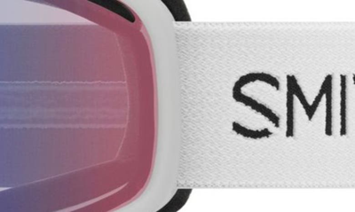 Shop Smith Vogue 154mm Snow Goggles In White / Blue Sensor Mirror