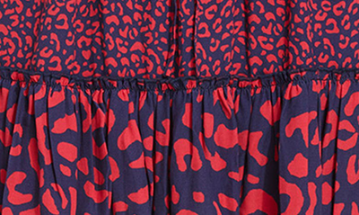 Shop Vineyard Vines Mixed Animal Print Skirt In Leopard-deep Bay/ Red